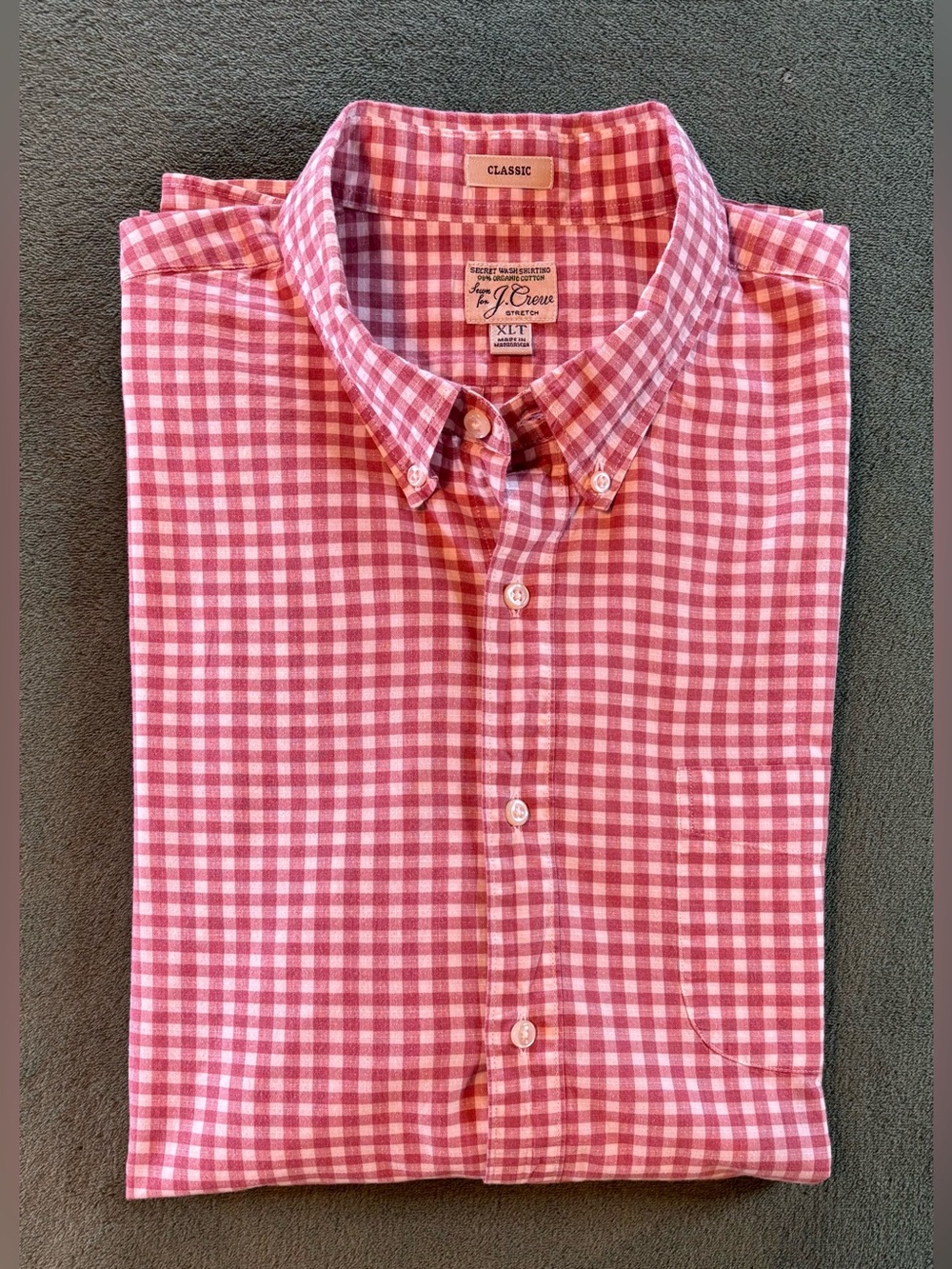 J. Crew Red Gingham Button-Down Shirt, Size: XLT (6532)